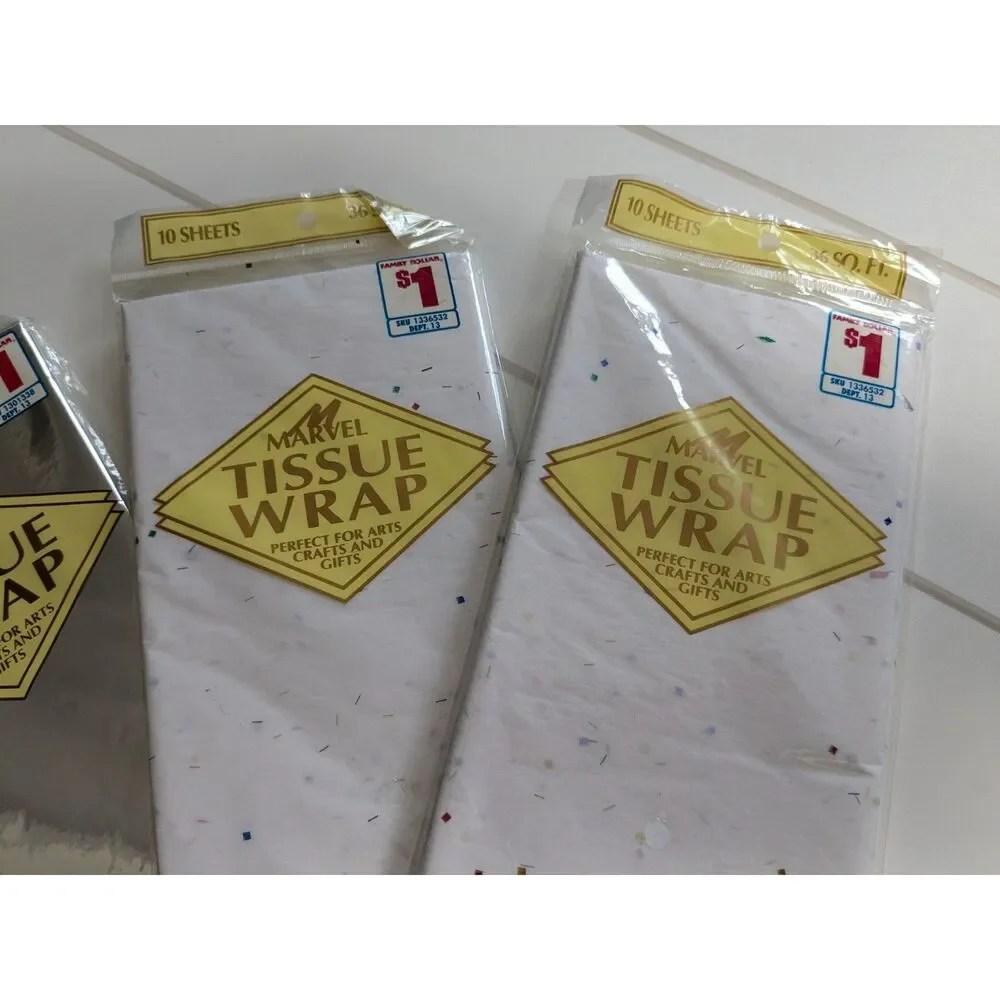 4 Packs Marvel Tissue Wrap - 2 Metallic, 2 Tissue Paper with Metallic Flecks